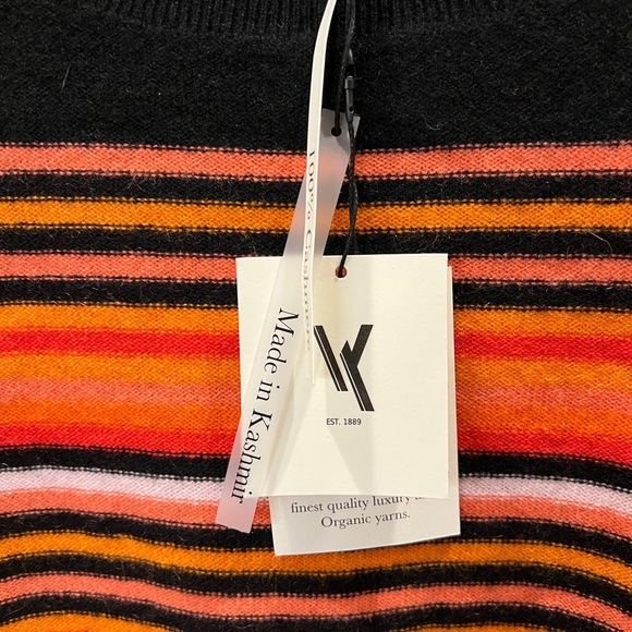 Van Kukil Women’s Cashmere multicolor striped sweater size L - Picture 4 of 7